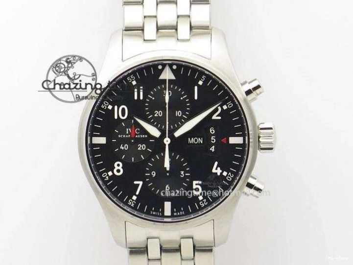 MIROTIME 0504 Pilot Chrono SS 3878 Gray Dial on Brown Leather Strap A Resilient 7395